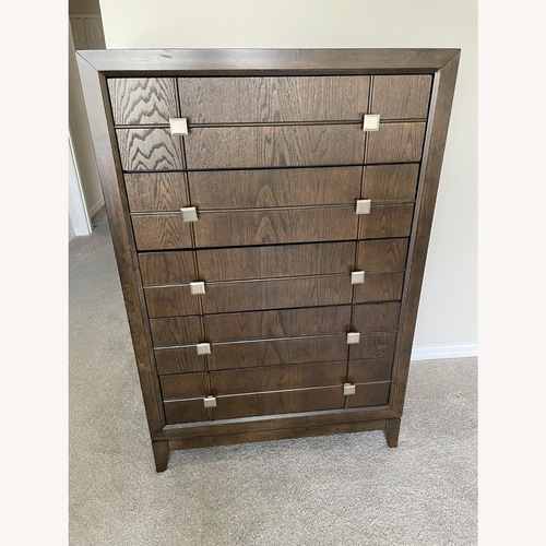 Used Rooms To Go  Dark Brown Wood Chest for sale on AptDeco