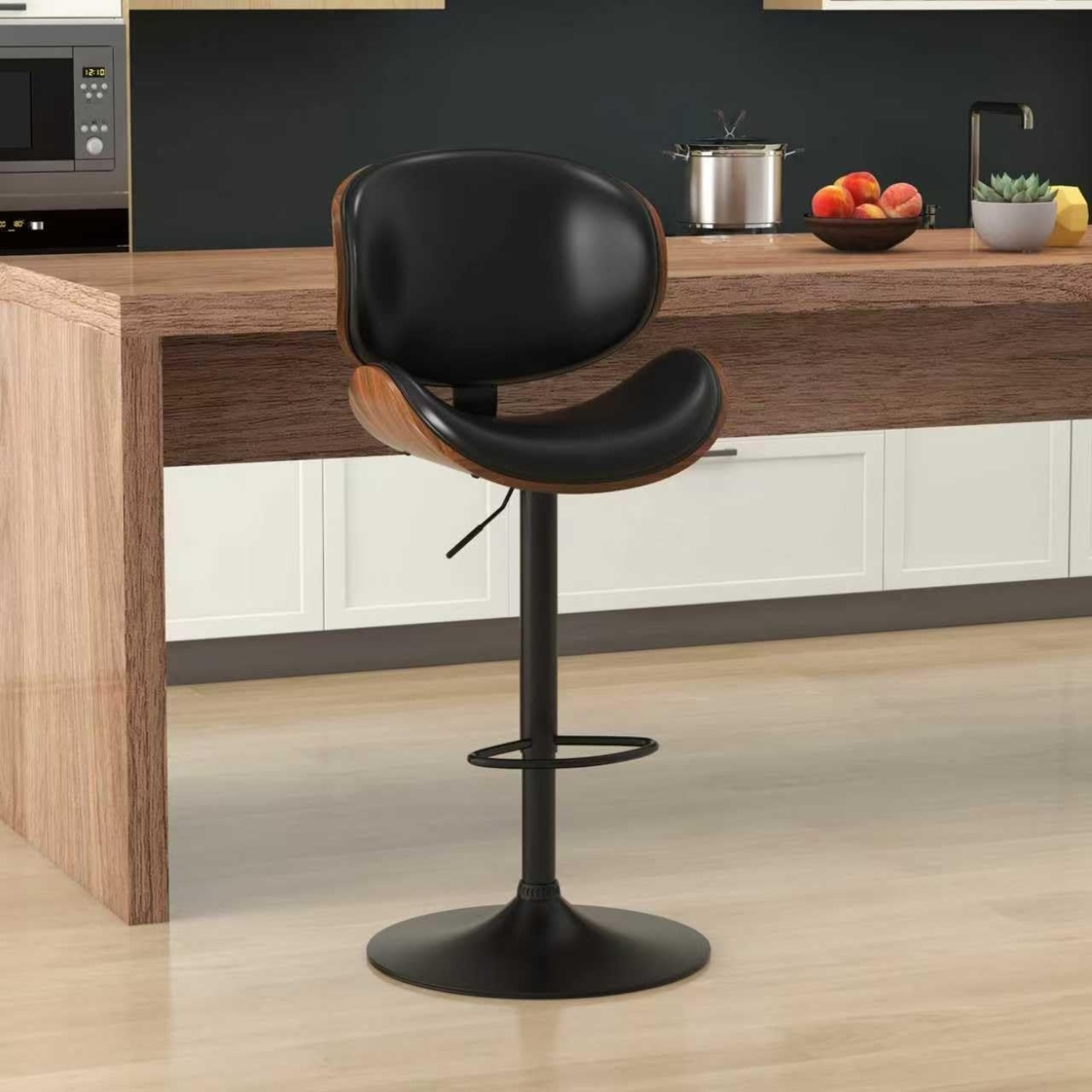 Modern Living Supplies Black Leather Stools - image-4