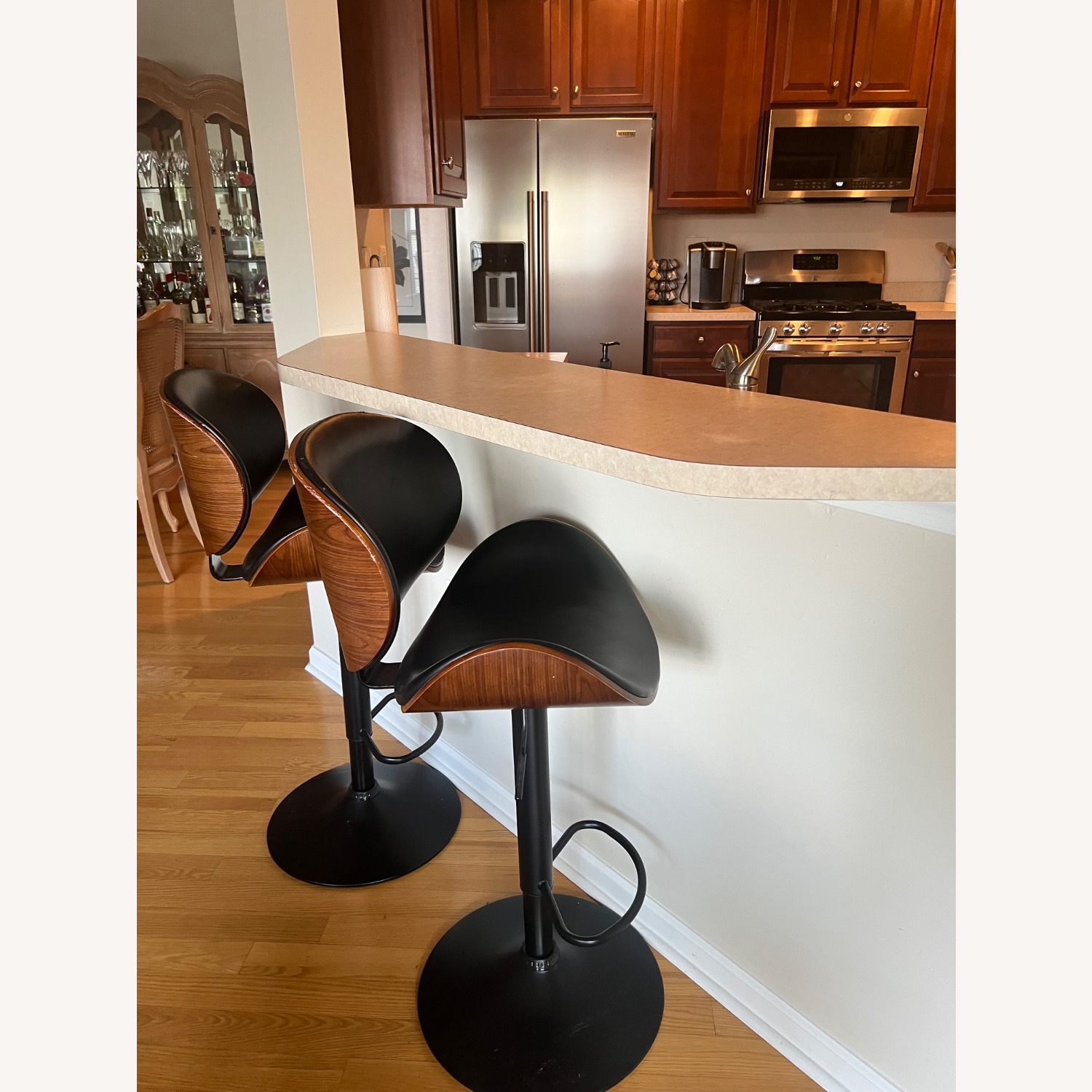 Modern Living Supplies Black Leather Stools - image-2
