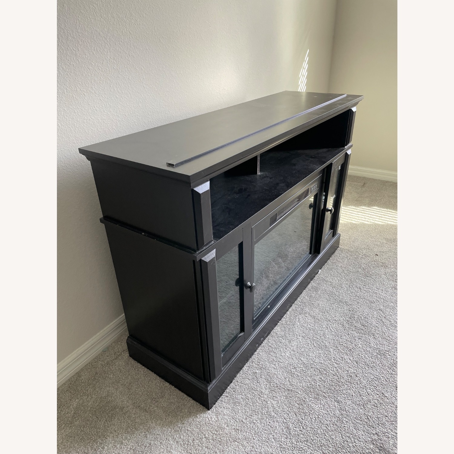 Walmart Black Wood Media Storage - image-3