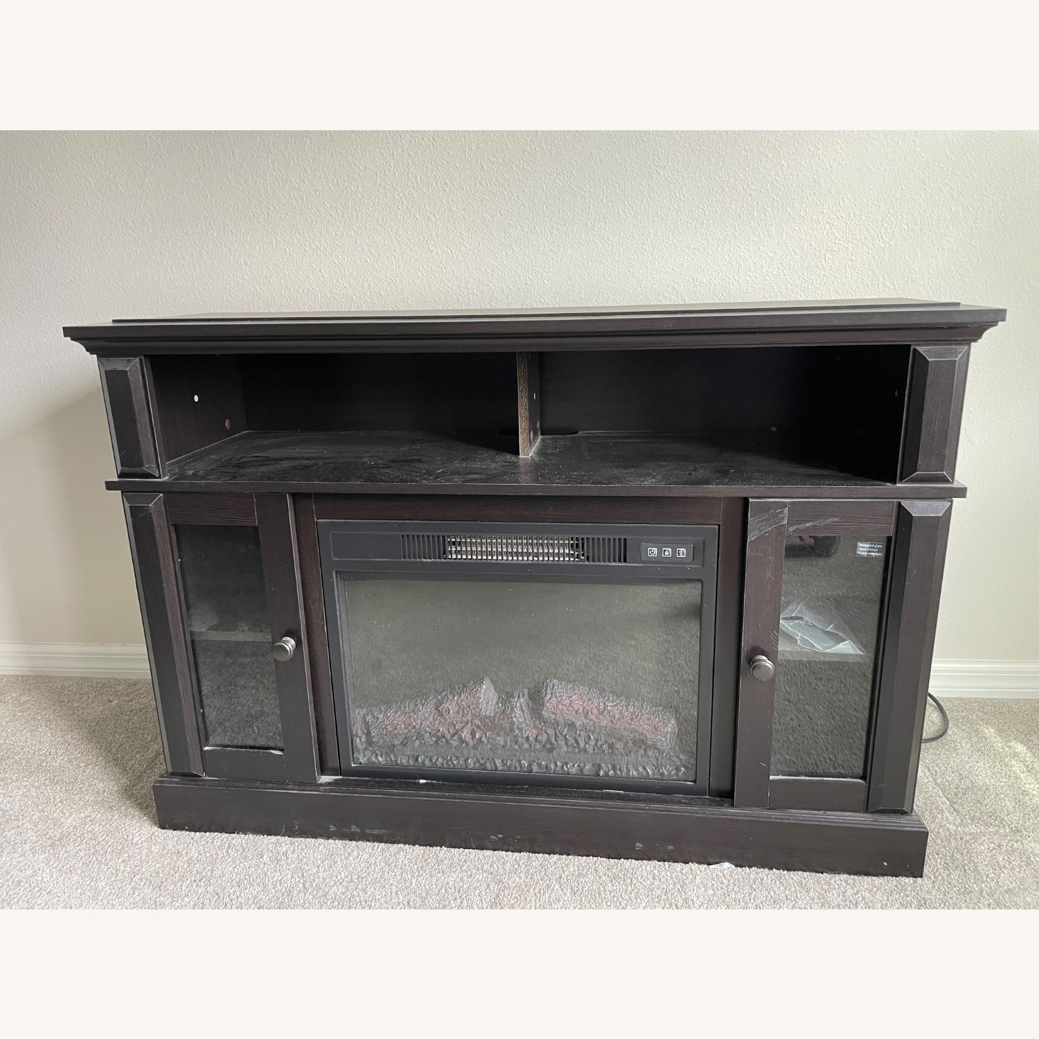 Walmart Black Wood Media Storage - image-1