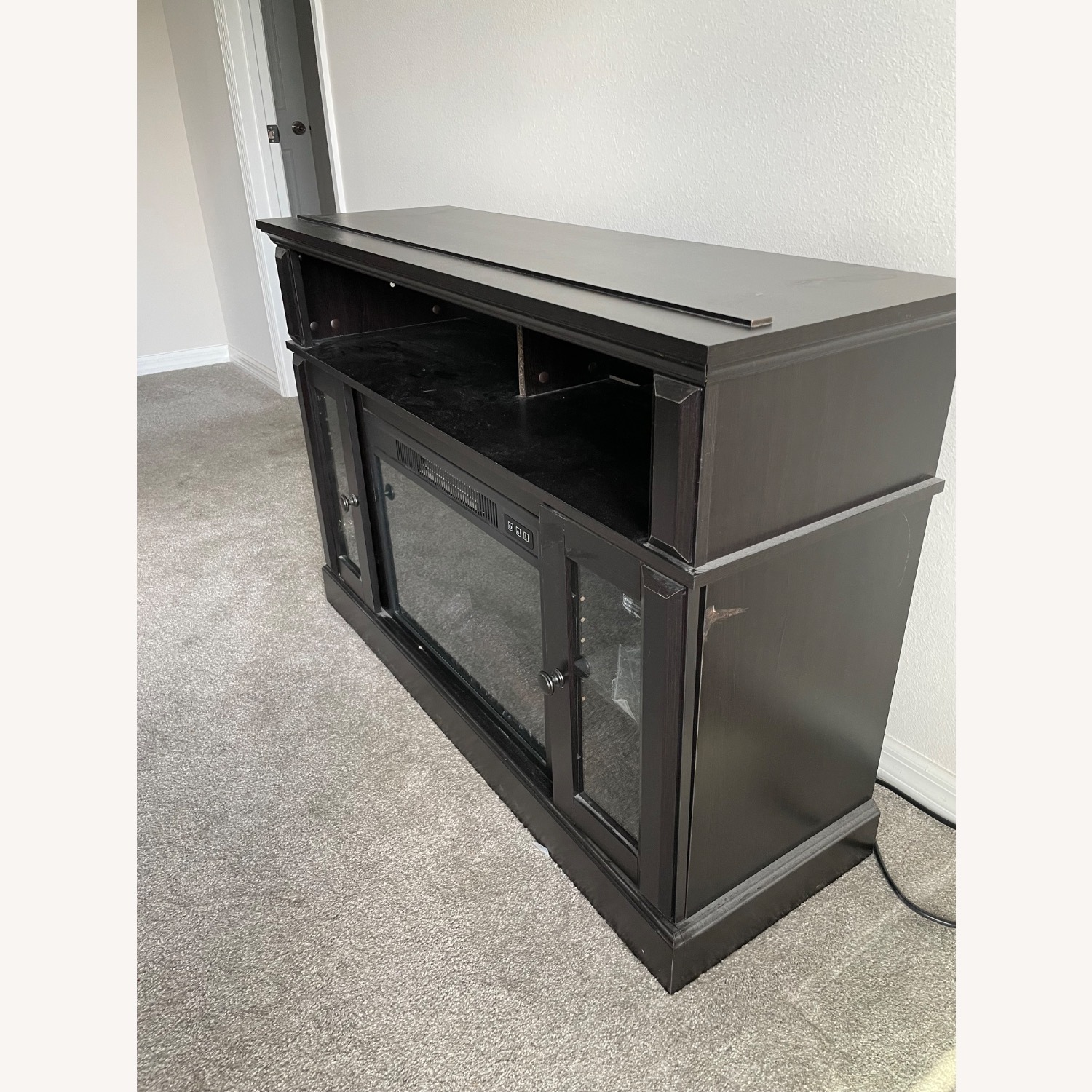 Walmart Black Wood Media Storage - image-2