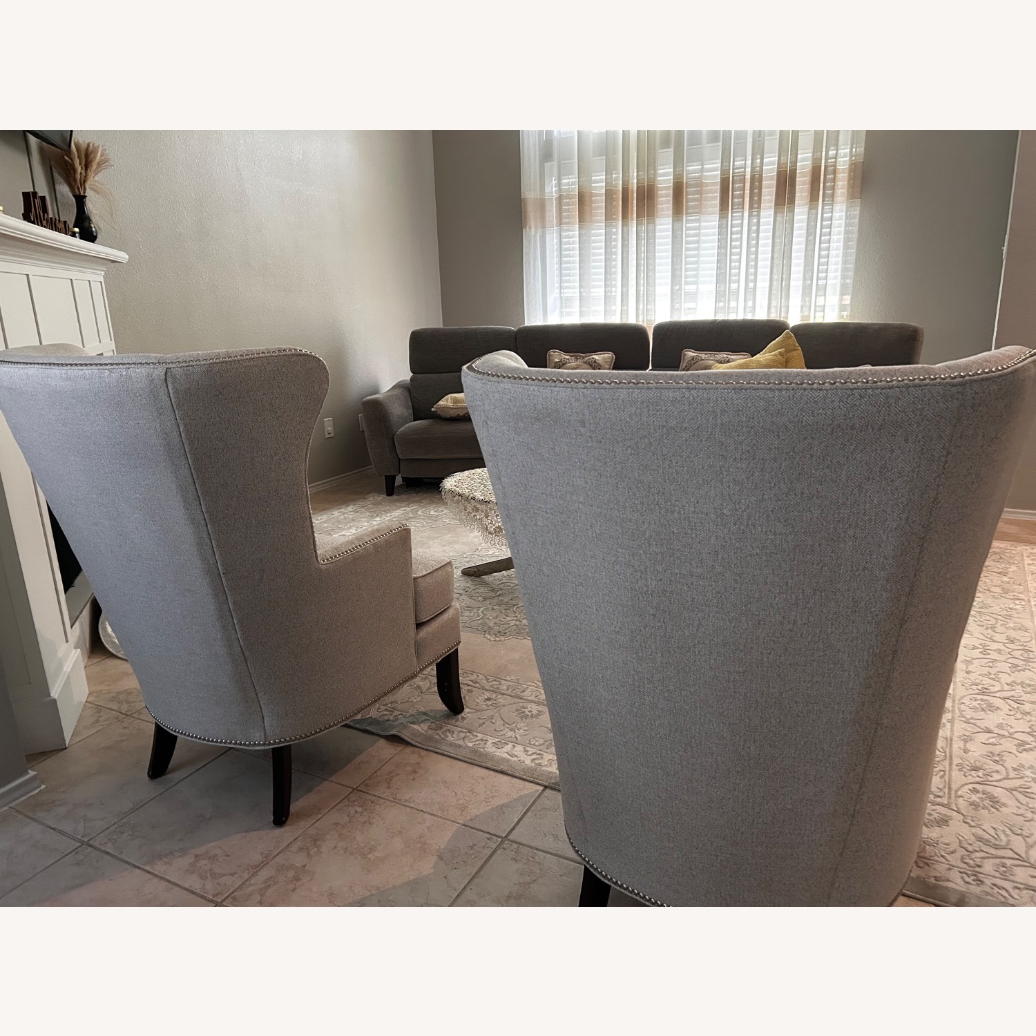 Star Furniture Light Gray Fabric Armchair - image-4