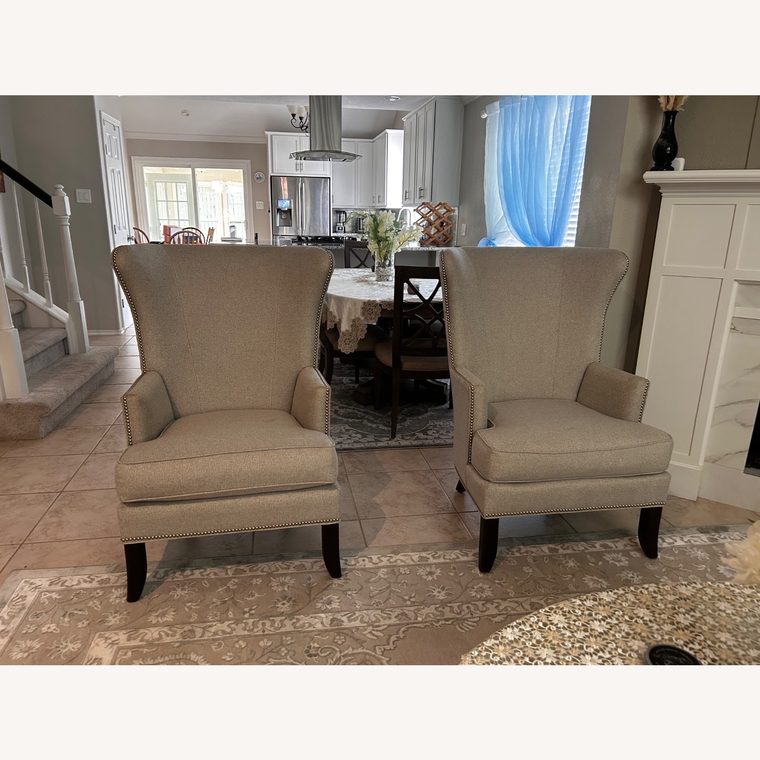 Star Furniture Light Gray Fabric Armchair - image-1