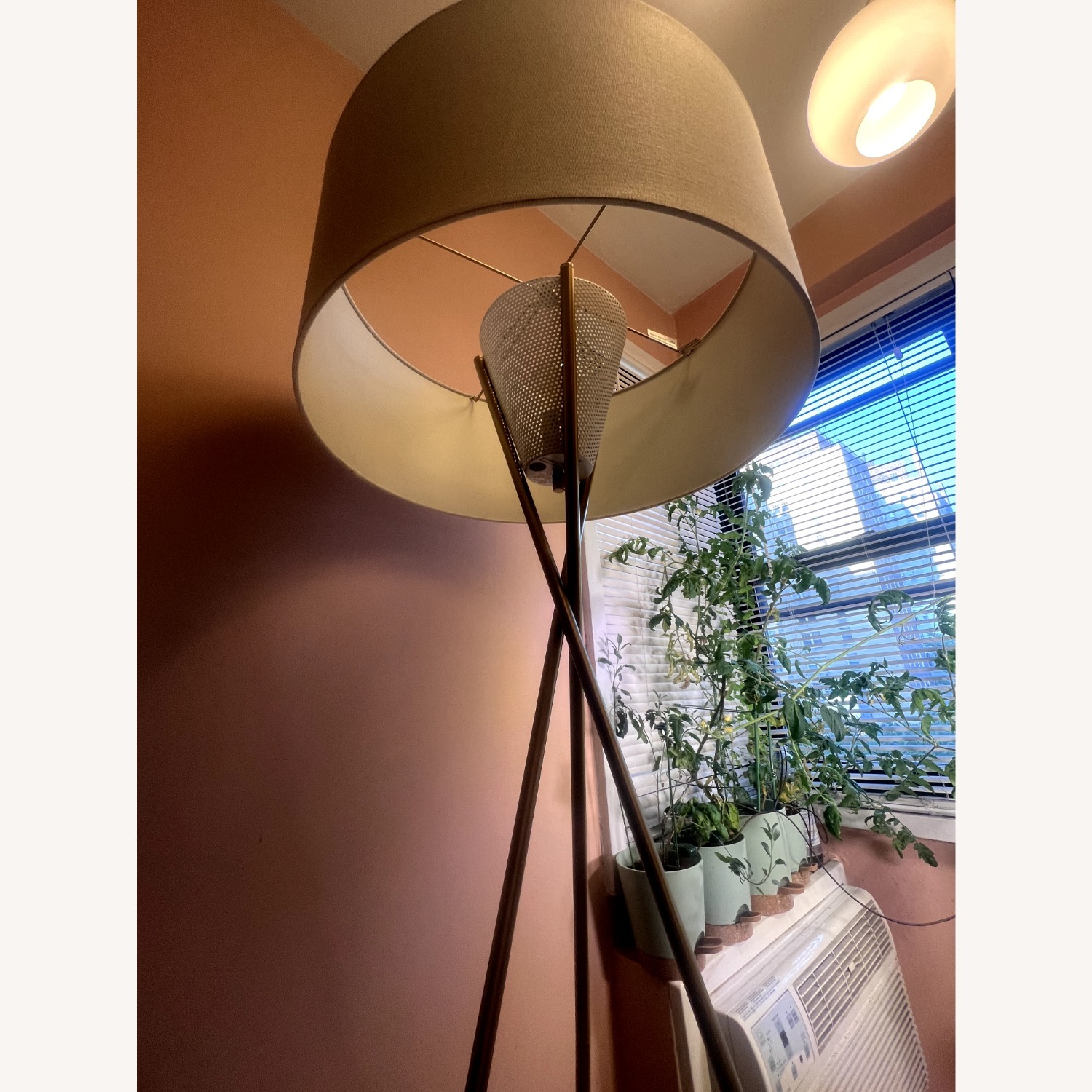 West Elm Mid Century Modern Brass Floor Lamp - image-1