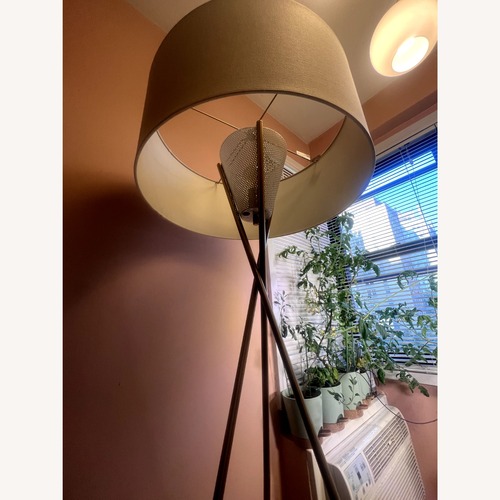 Used West Elm Mid Century Modern Brass Floor Lamp for sale on AptDeco