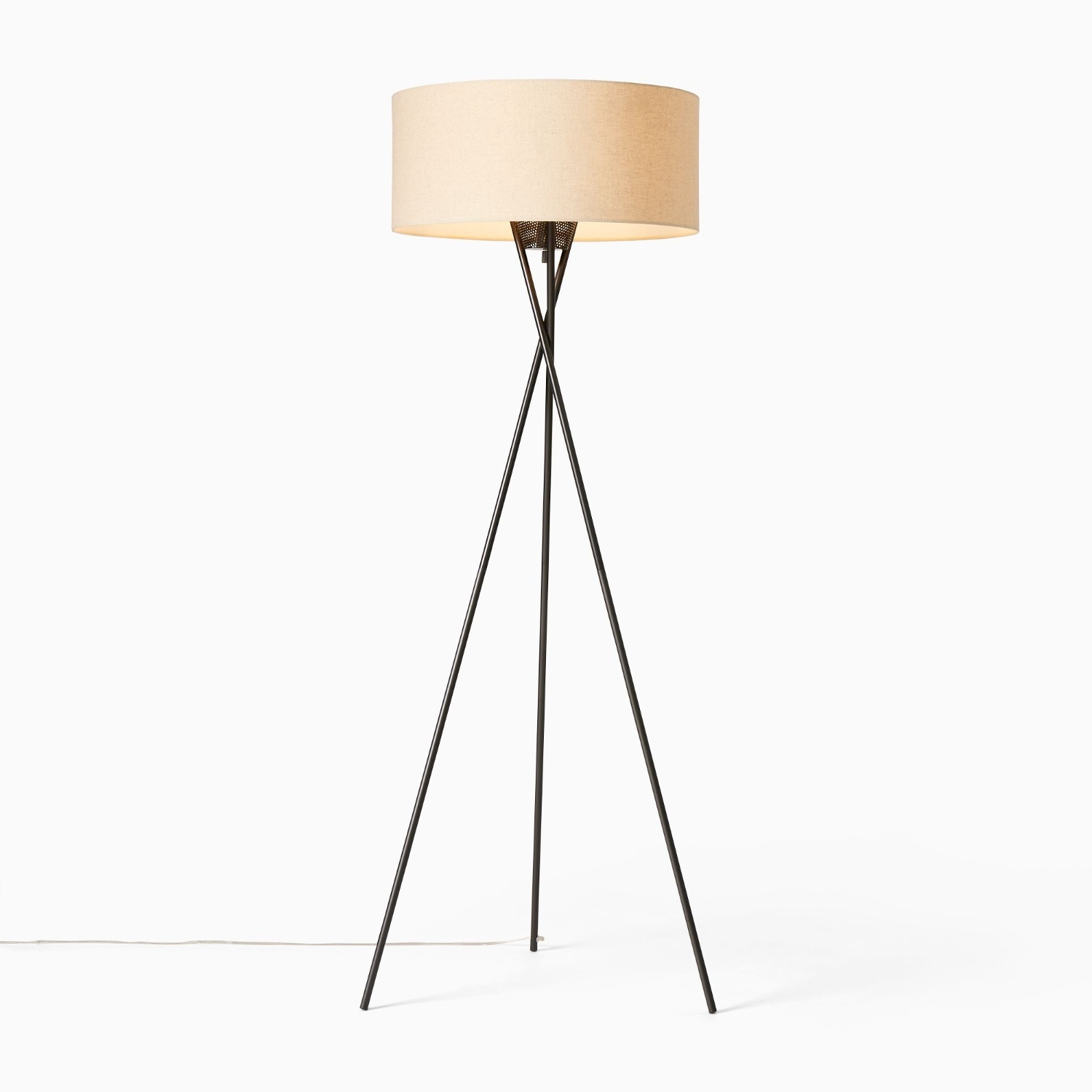 West Elm Mid Century Modern Brass Floor Lamp - image-4