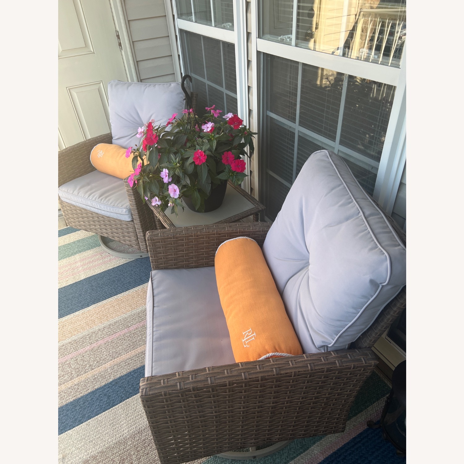 Light Gray Fabric Patio Furniture - image-1