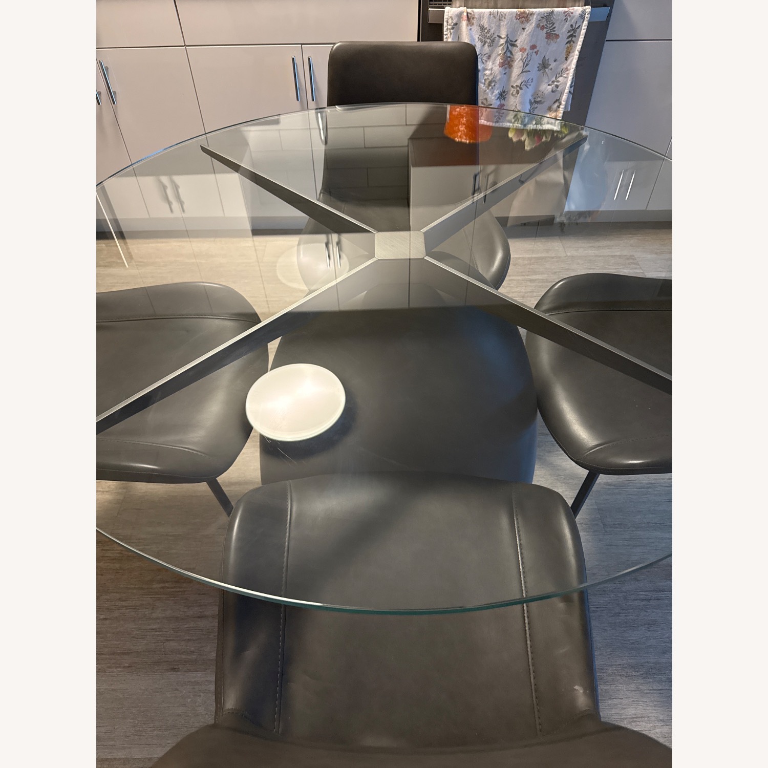 CB2 Light Gray Glass Dining Sets - image-3