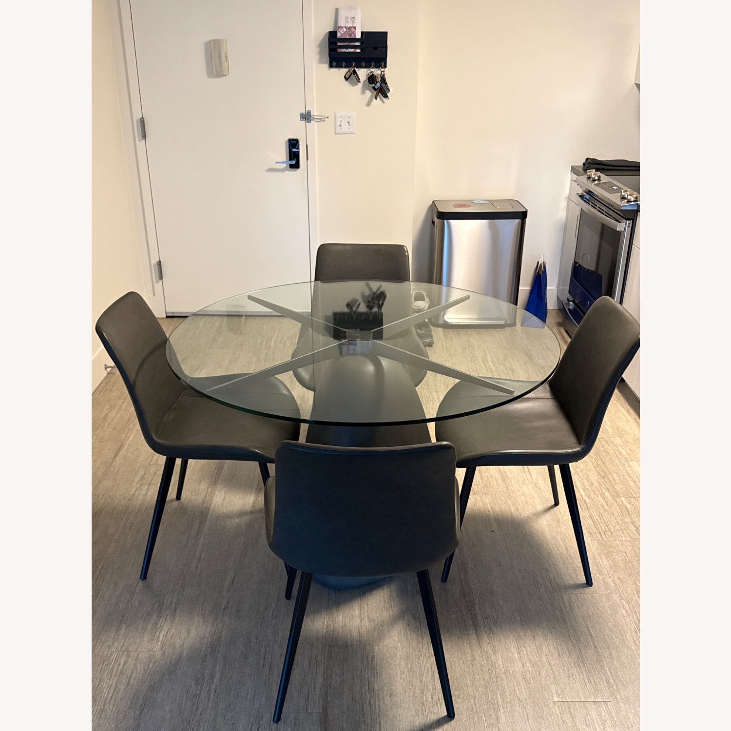 CB2 Light Gray Glass Dining Sets - image-5