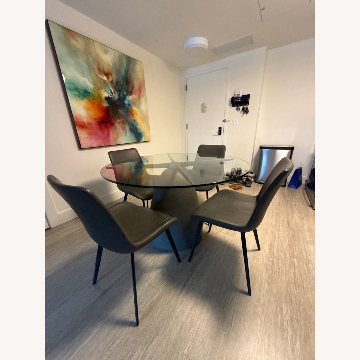 CB2 Light Gray Glass Dining Sets - image-2