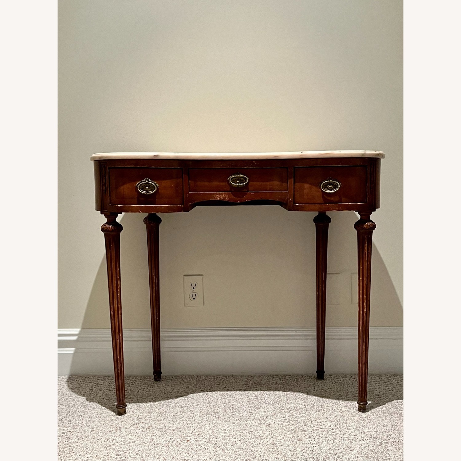 Vintage Wood Vanity Table - image-2