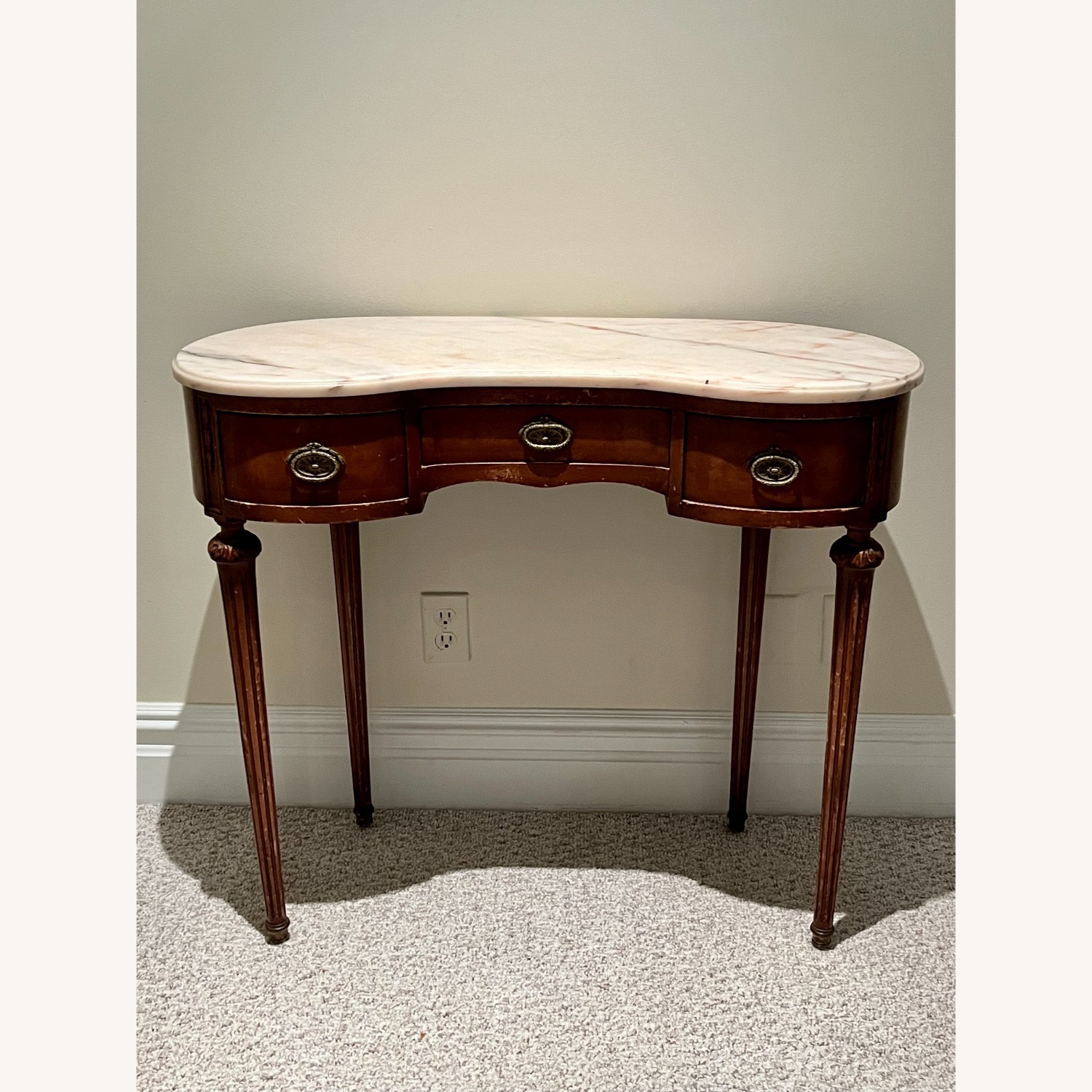 Vintage Wood Vanity Table - image-1