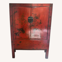  Chinese Red Lacquer Wedding Cabinet / Armoire
