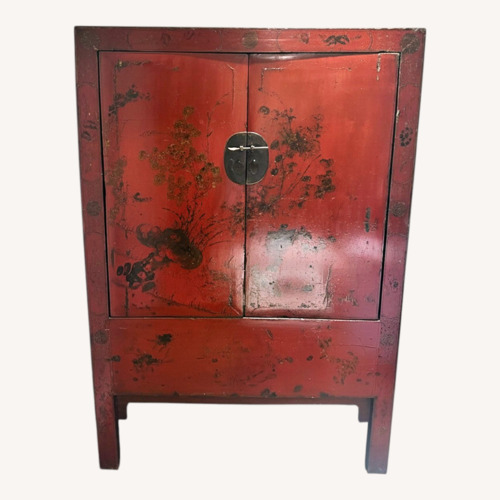Used Chinese Red Lacquer Wedding Cabinet / Armoire for sale on AptDeco