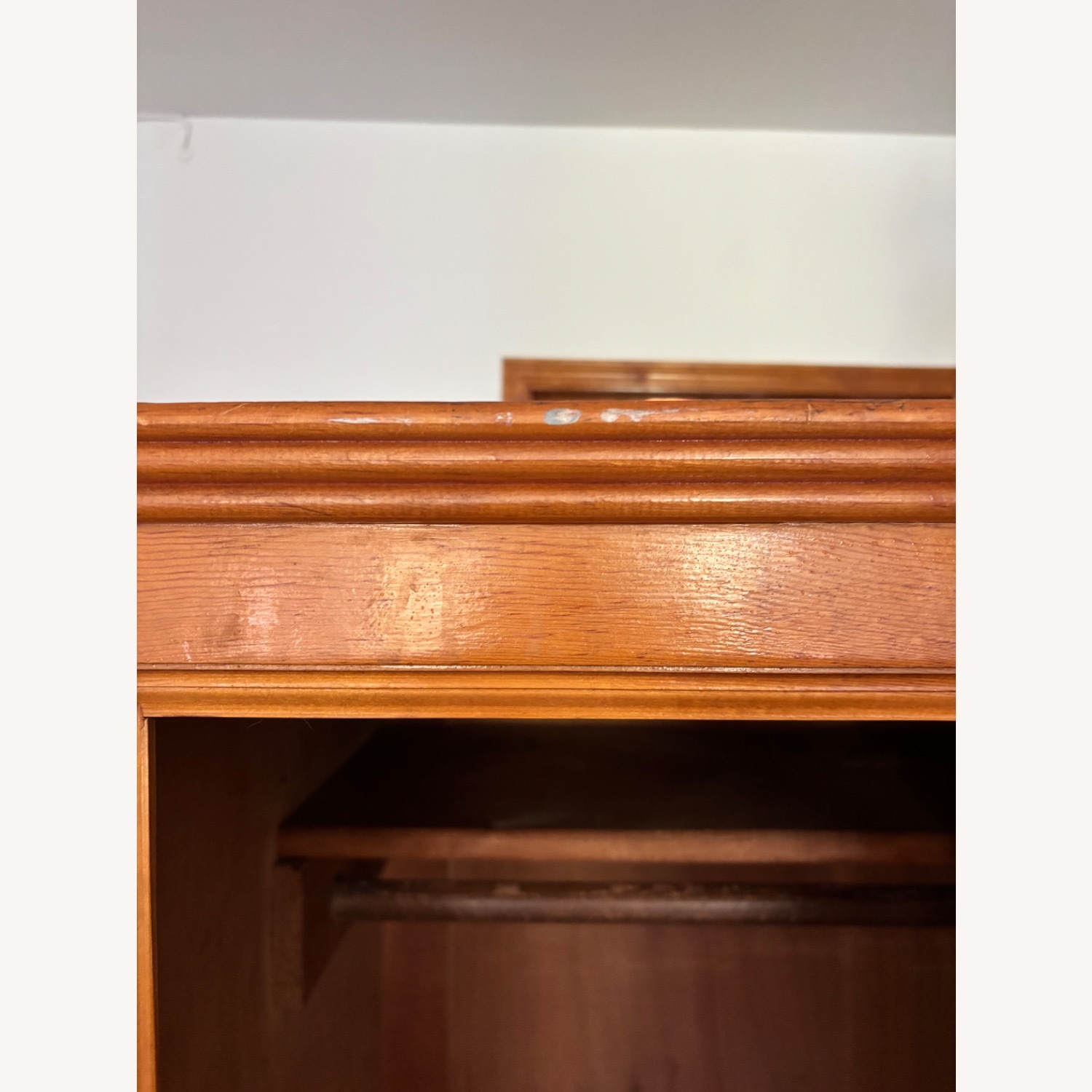 Vintage/Antique Natural Wood Armoire - image-3
