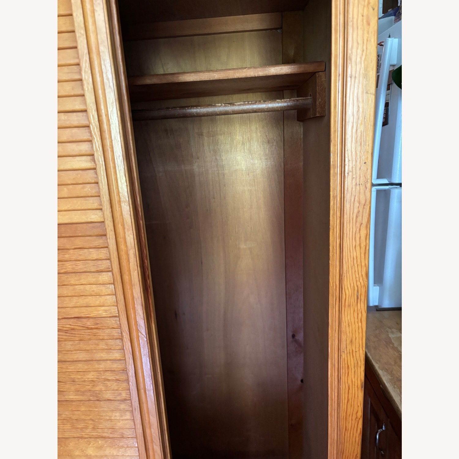 Vintage/Antique Natural Wood Armoire - image-2