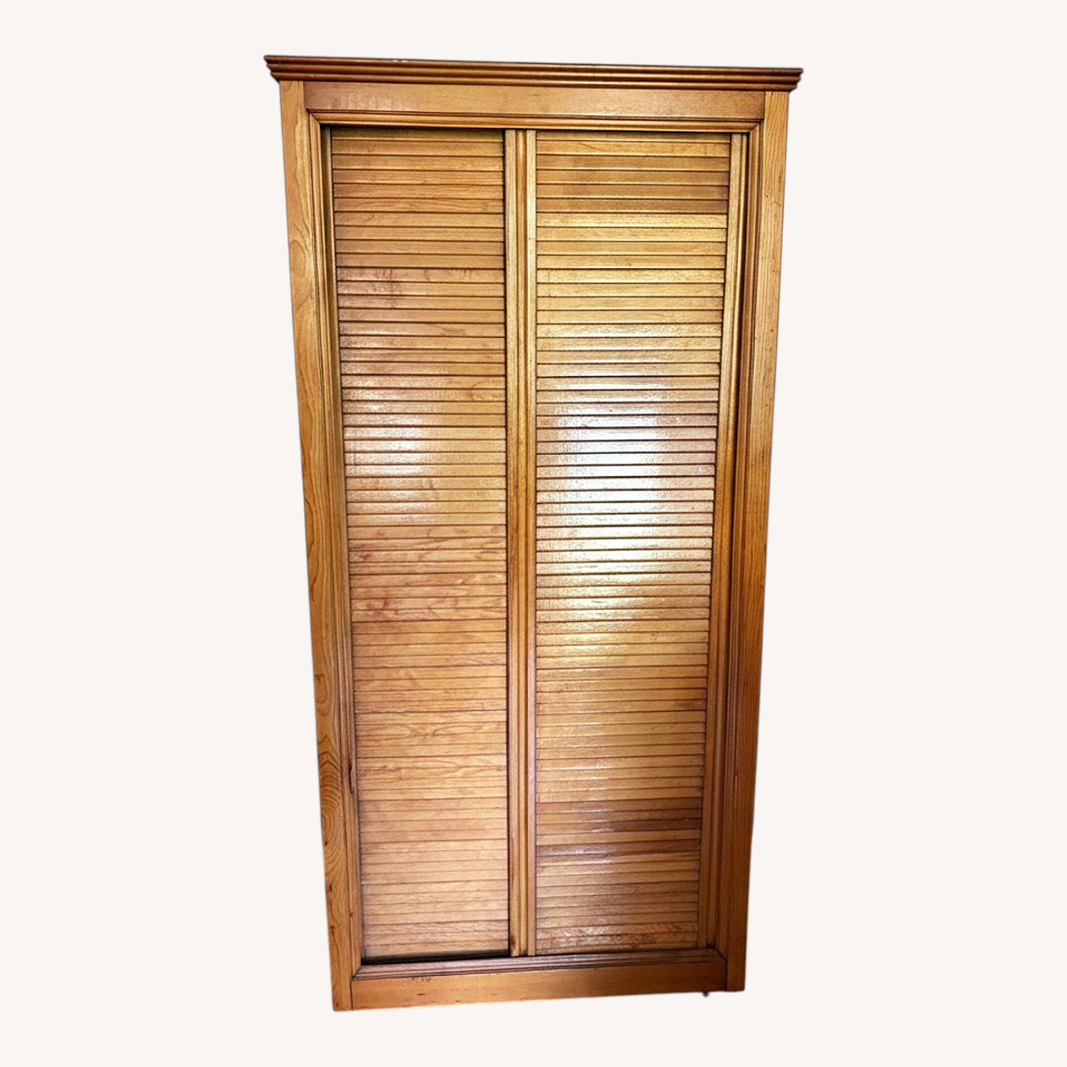 Vintage/Antique Natural Wood Armoire - image-0