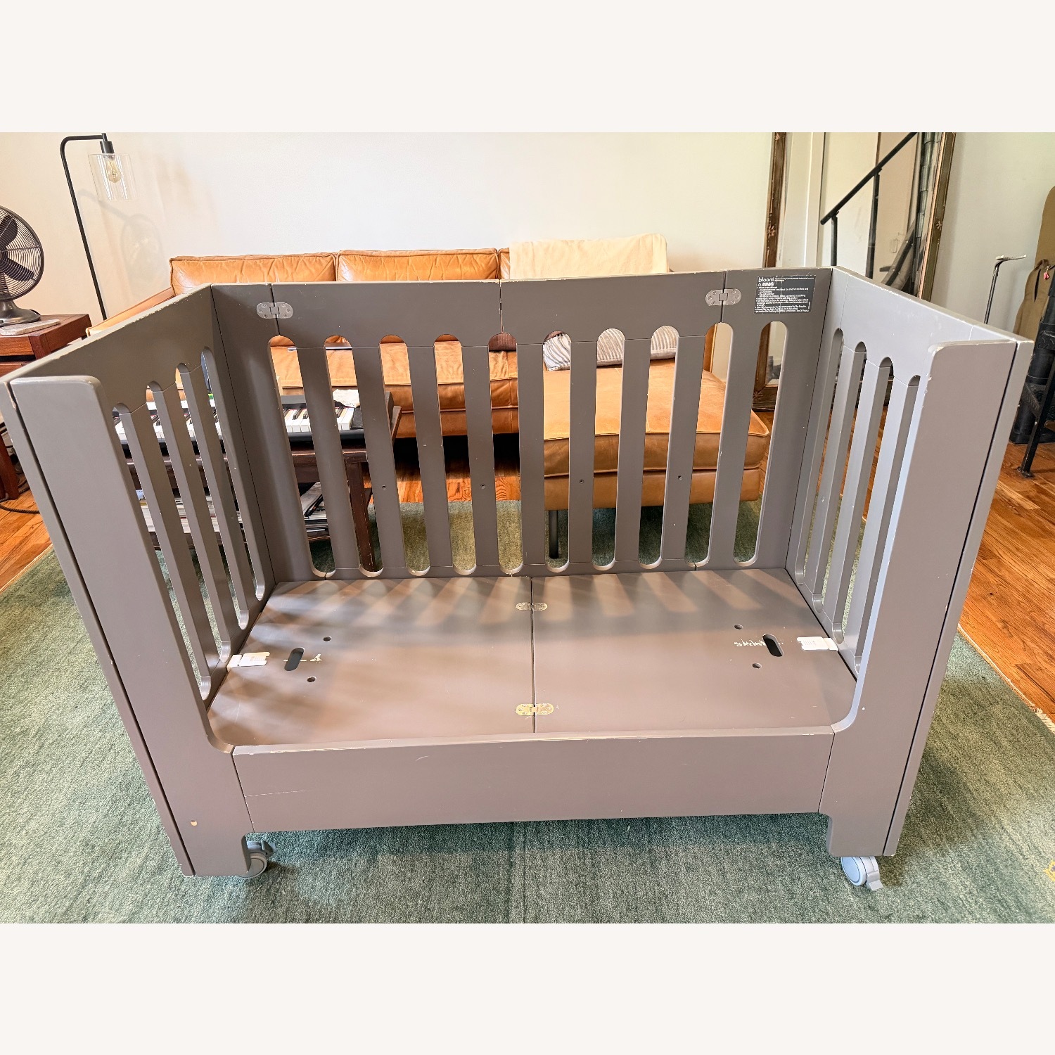 Bloom Alma Papa Dark Gray Wood Crib - image-2