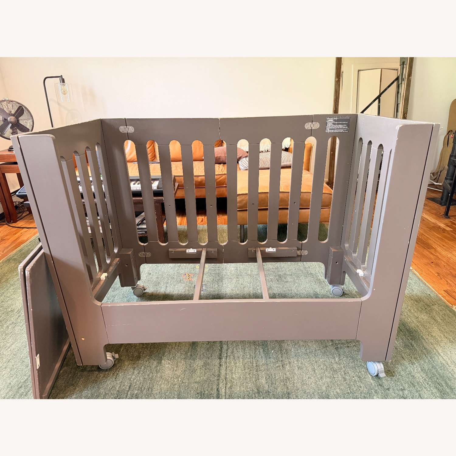 Bloom Alma Papa Dark Gray Wood Crib - image-8