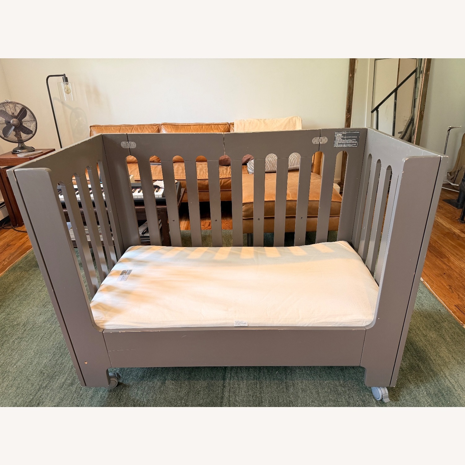 Bloom Alma Papa Dark Gray Wood Crib - image-1