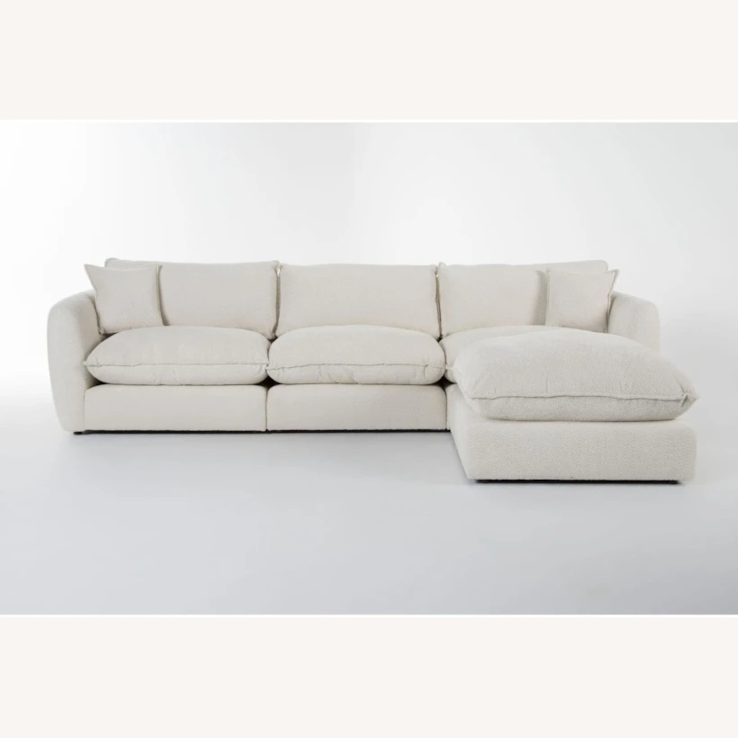 Living Spaces Natural Boucle 3+ Seater Sofa - image-4