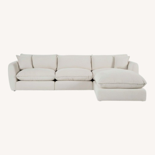 Used Living Spaces Natural Boucle 3+ Seater Sofa for sale on AptDeco