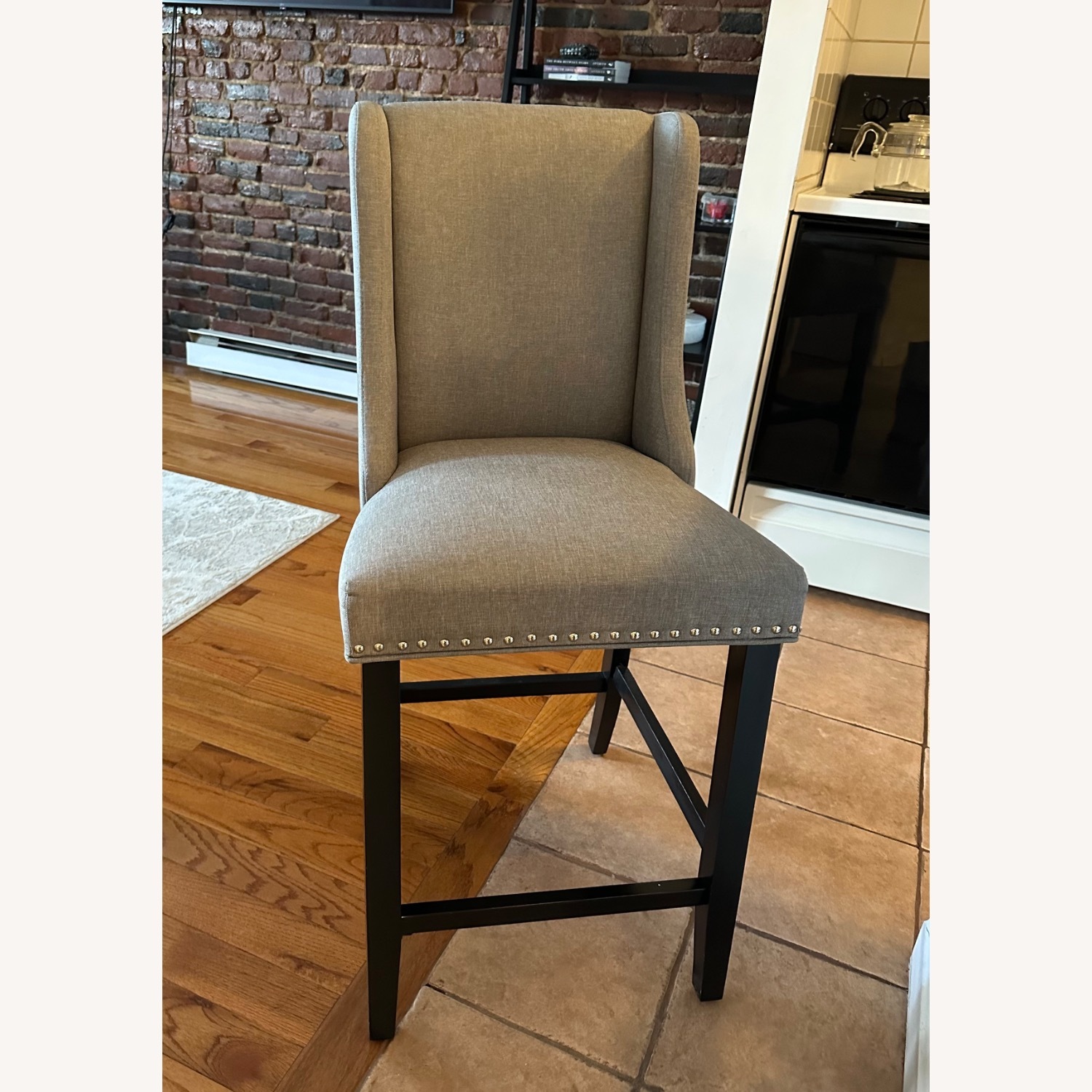 Light Gray Upholstered Stools - image-6