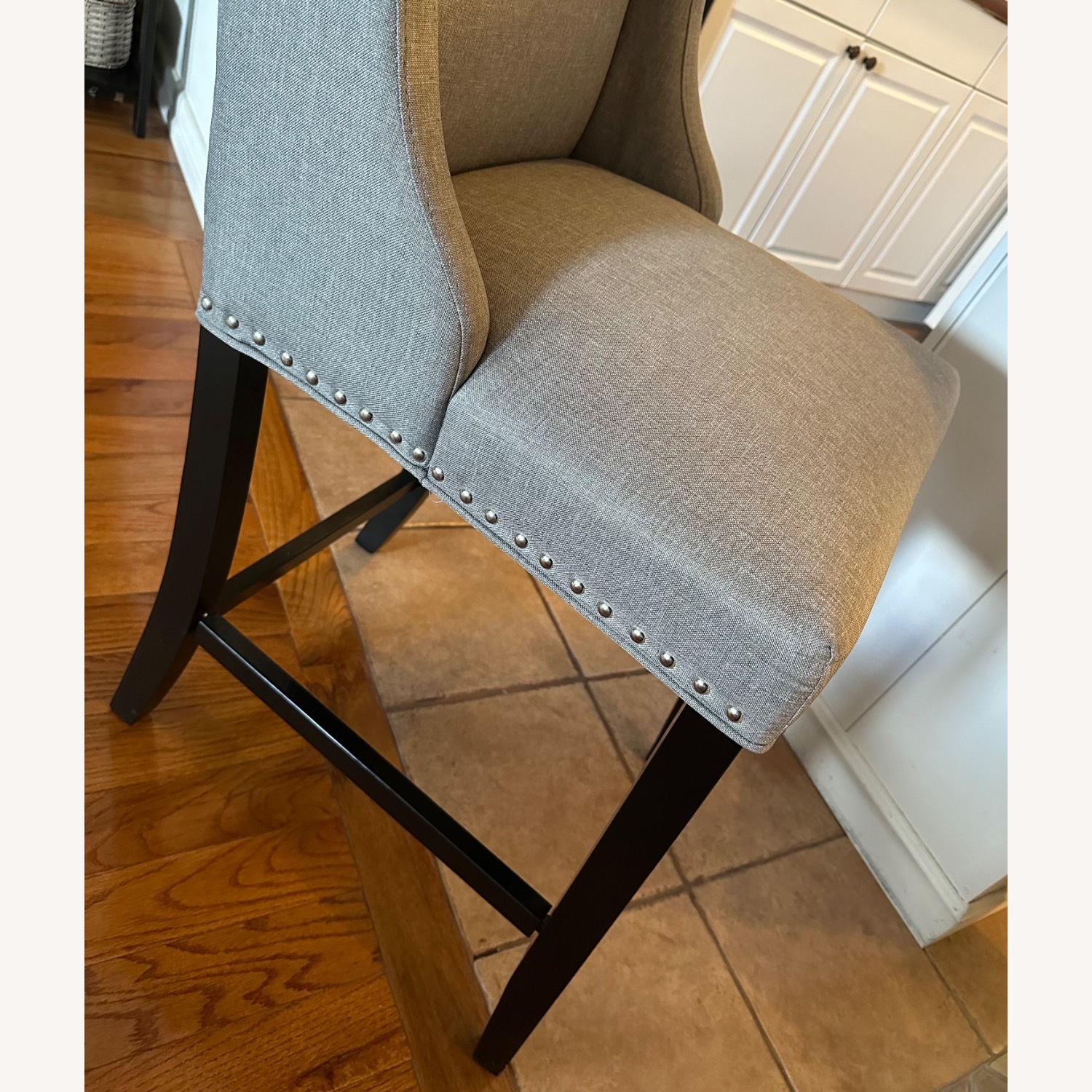Light Gray Upholstered Stools - image-3