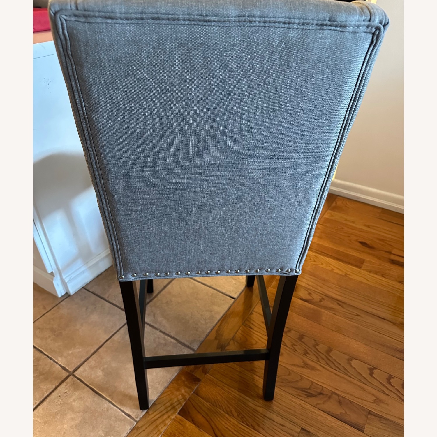 Light Gray Upholstered Stools - image-9