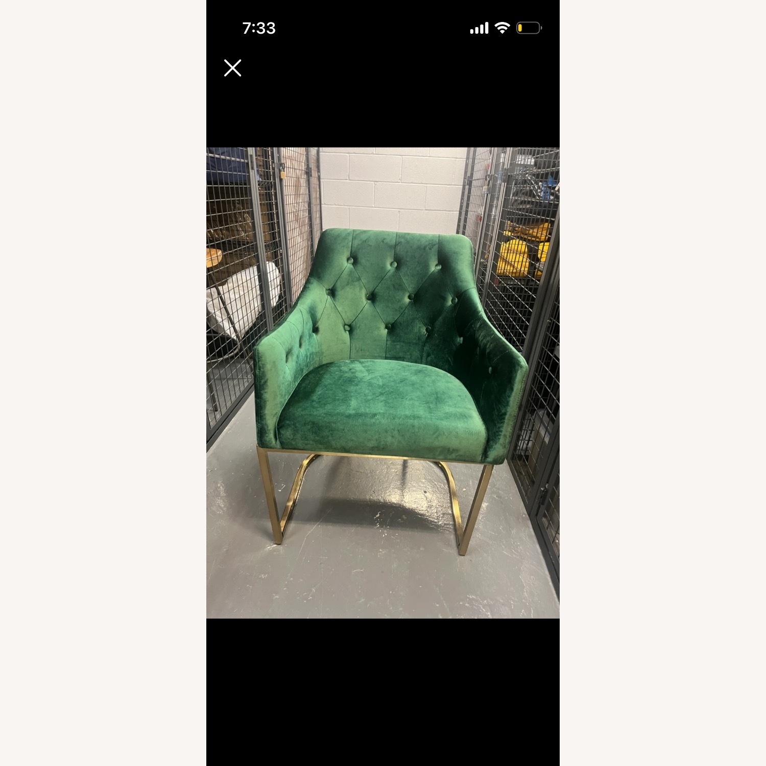 Green Velvet Accent Chair - image-5