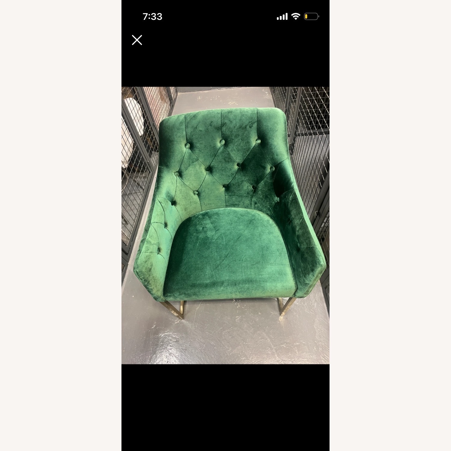 Green Velvet Accent Chair - image-1