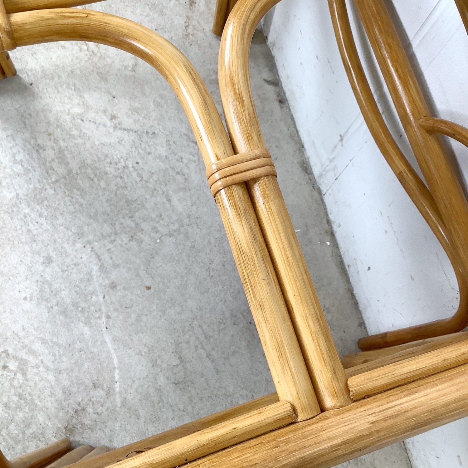 Vintage Rattan & Glass Side Table End Table - image-18