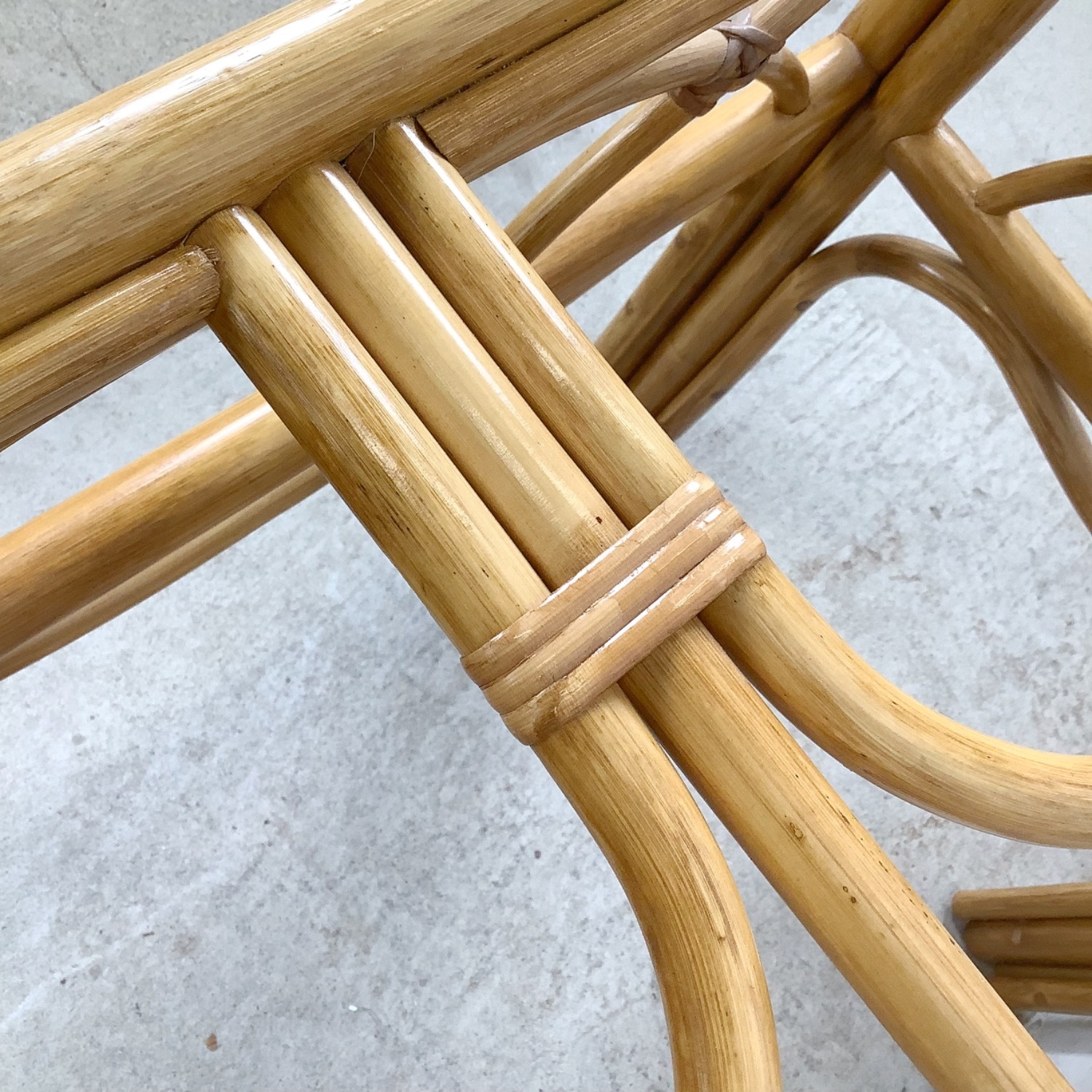 Vintage Rattan & Glass Side Table End Table - image-10
