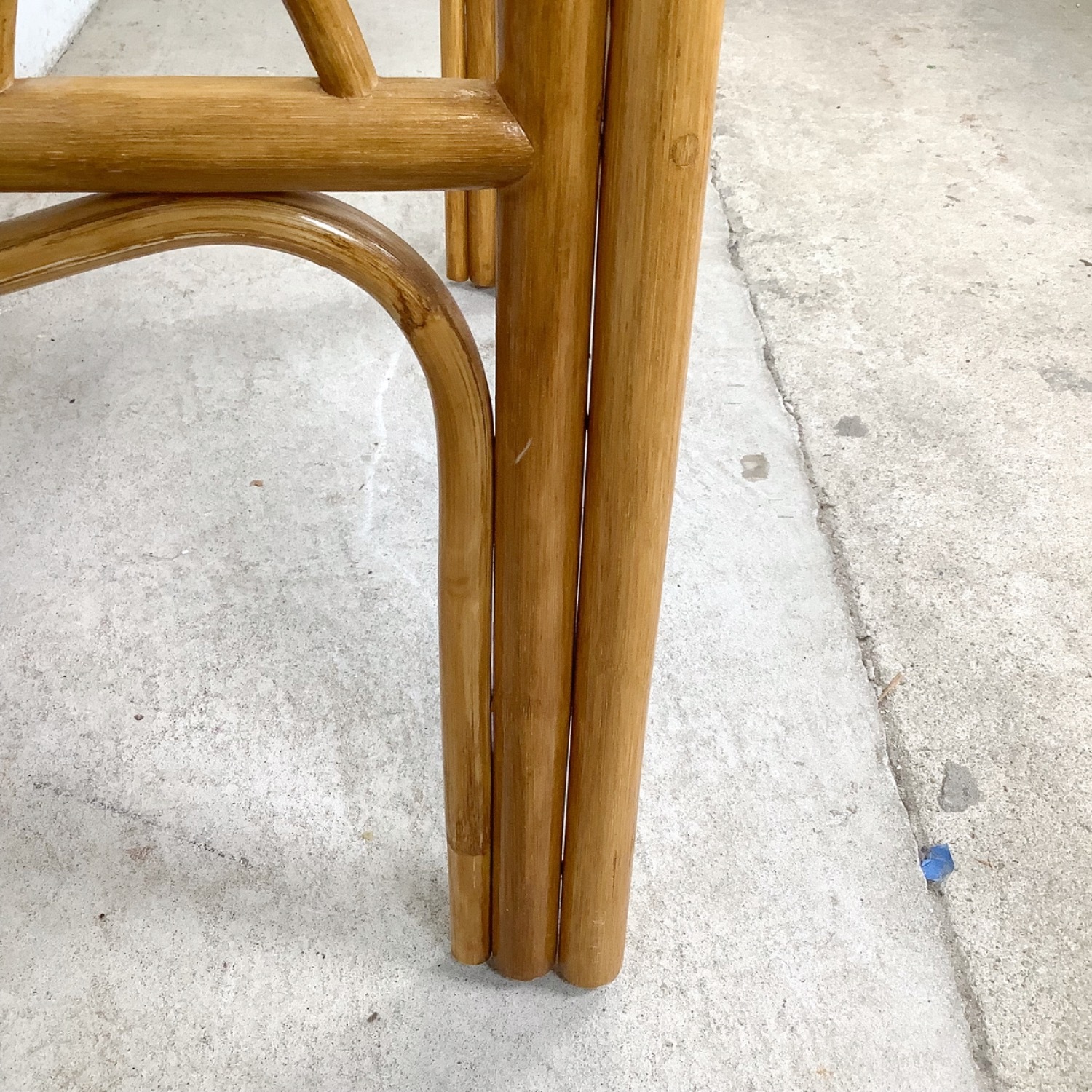 Vintage Rattan & Glass Side Table End Table - image-16