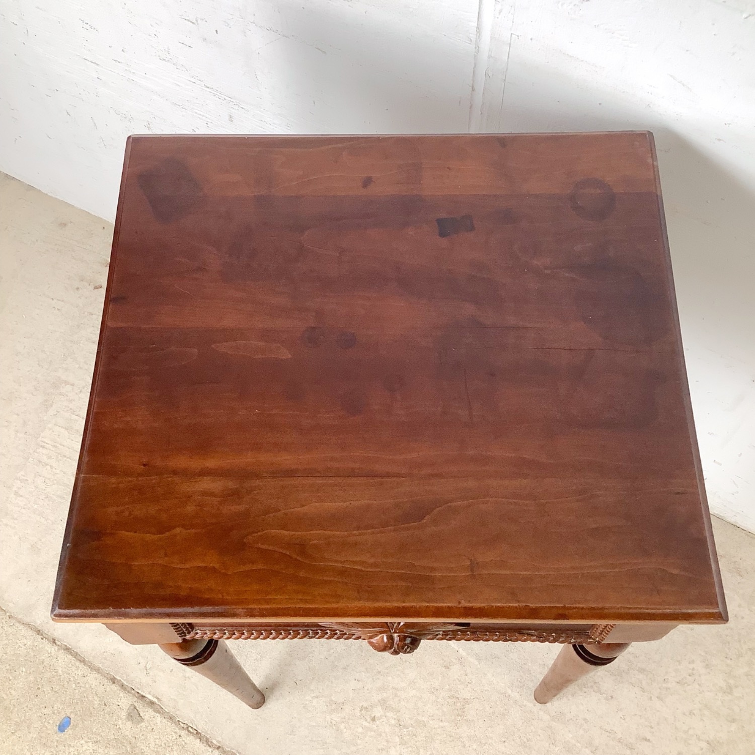 Antique French Country Walnut Side Table - image-8