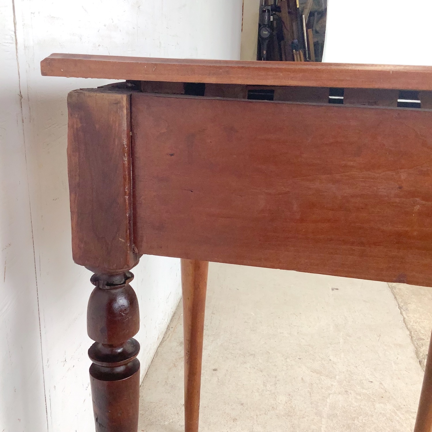 Antique French Country Walnut Side Table - image-16