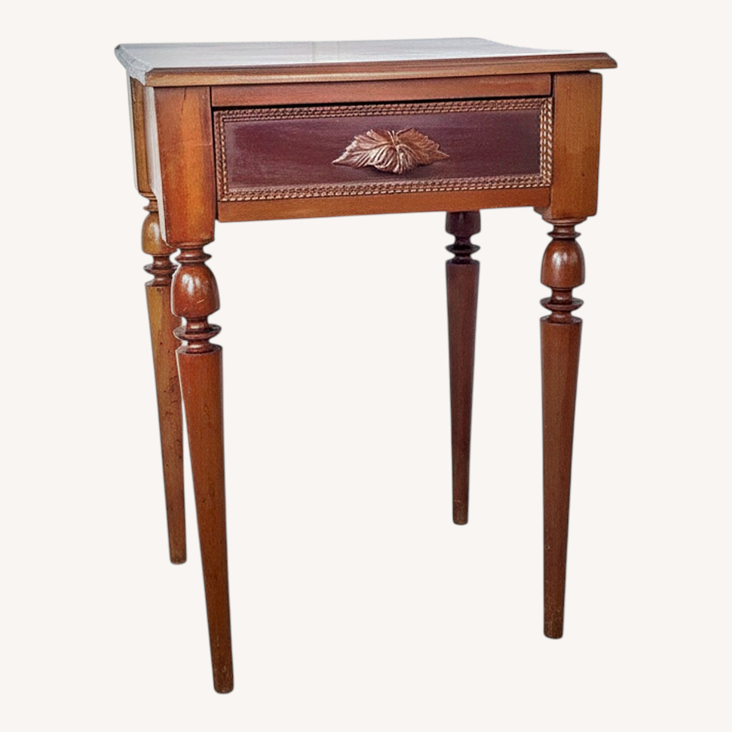 Antique French Country Walnut Side Table - image-0