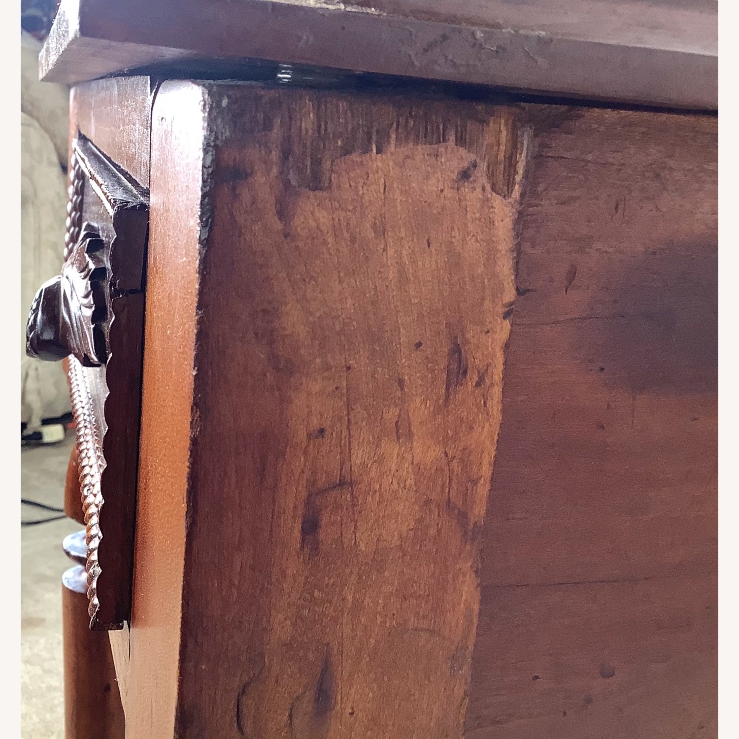 Antique French Country Walnut Side Table - image-10