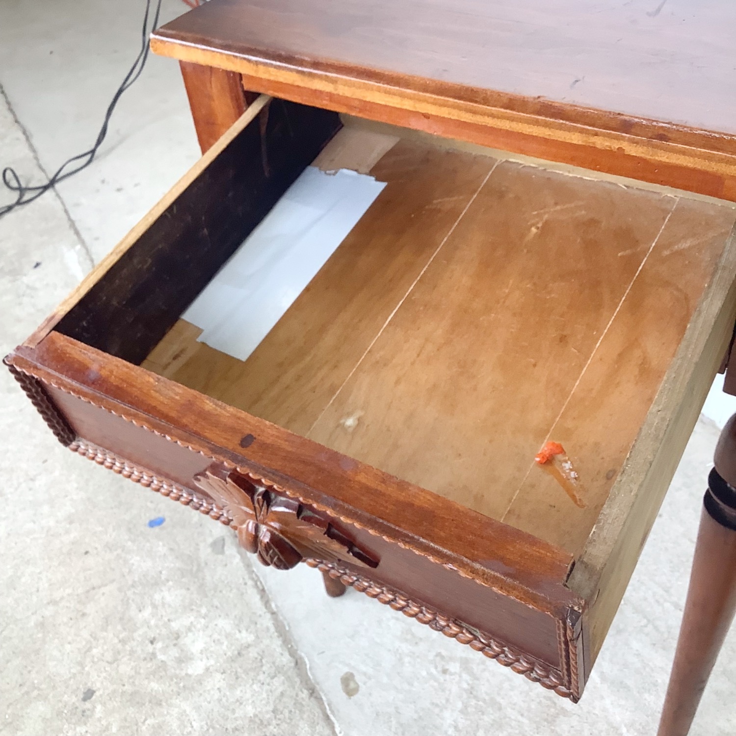 Antique French Country Walnut Side Table - image-12