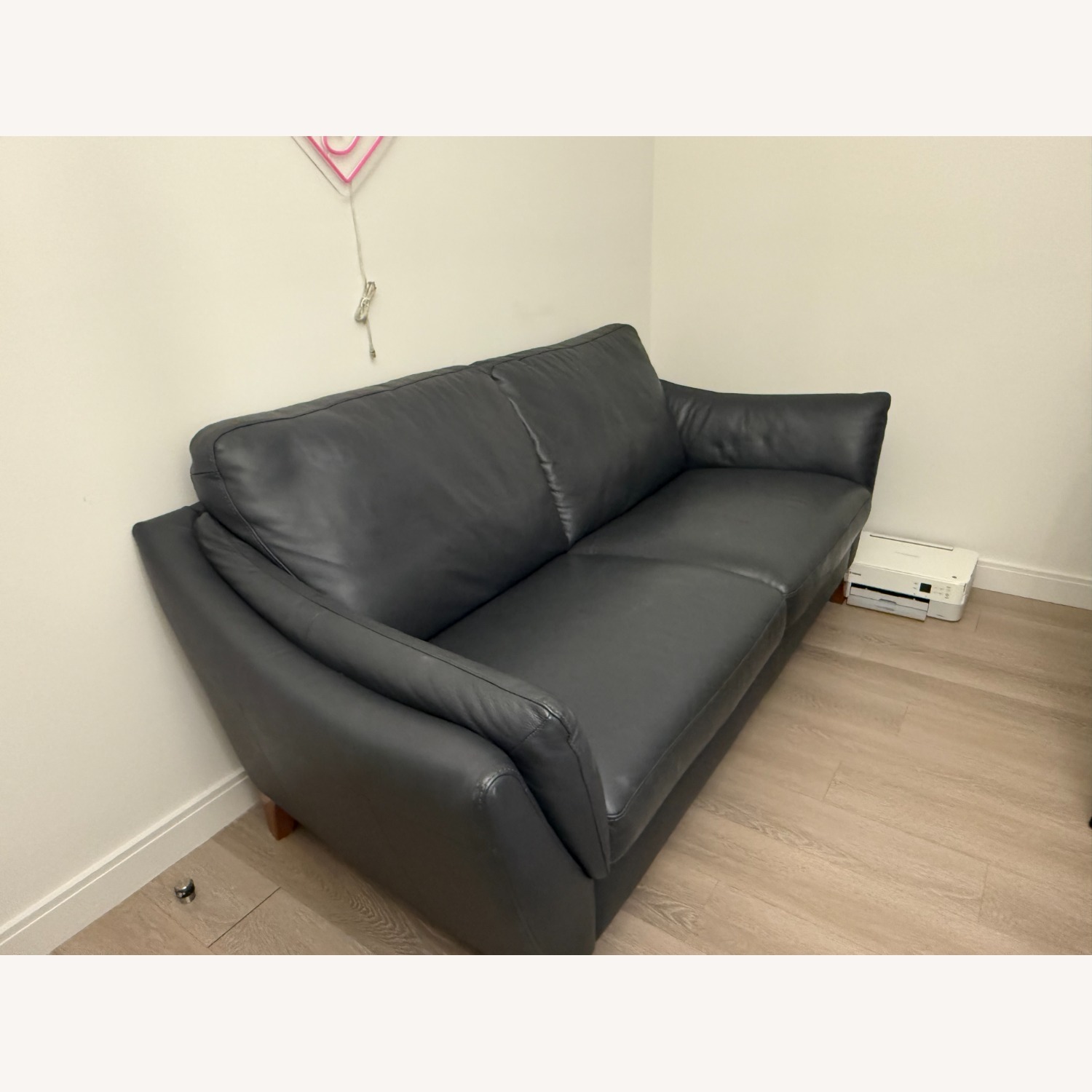 Raymour & Flanigan Greccio Leather Sofa - image-3