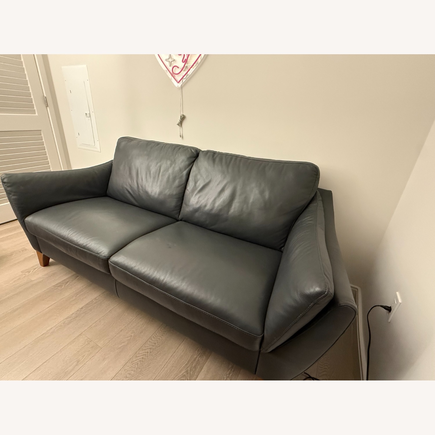 Raymour & Flanigan Greccio Leather Sofa - image-5