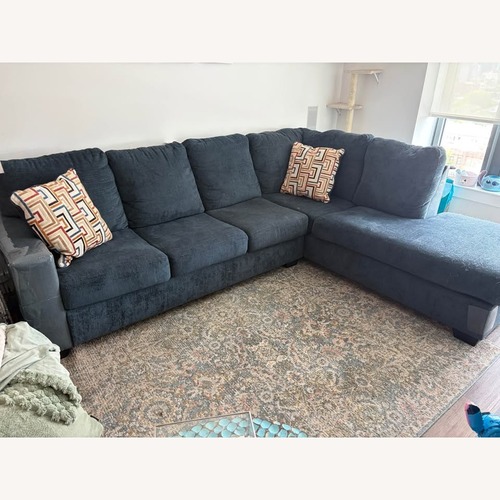 Used Ashley Furniture Aviemore Blue 2 Piece Sectional for sale on AptDeco