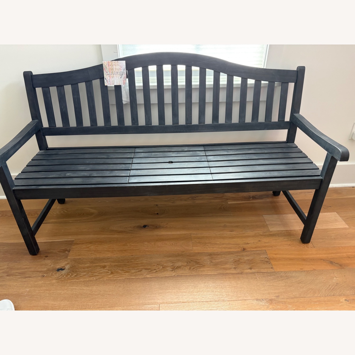 Safavieh Outdoor Wooden Bench with Pop-up Table - image-1