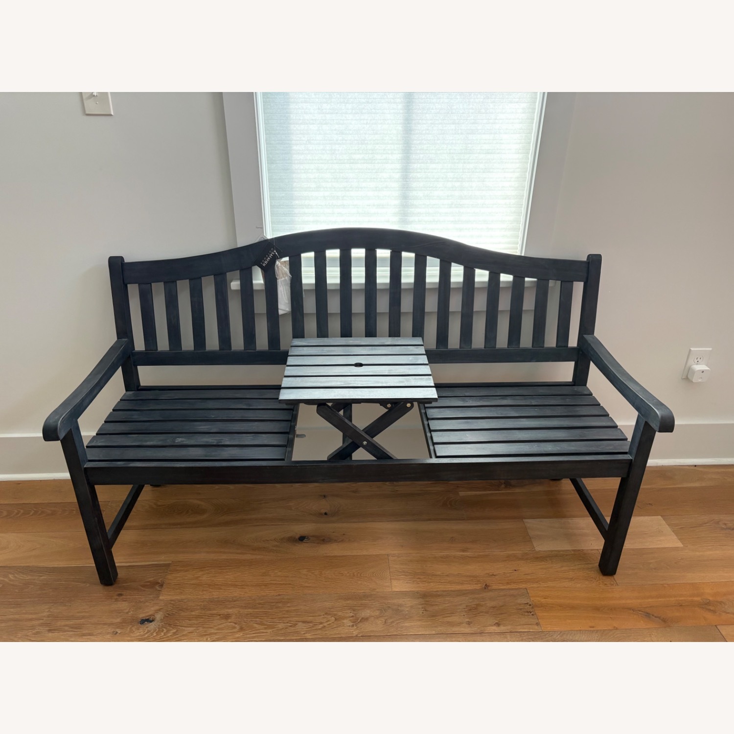 Safavieh Outdoor Wooden Bench with Pop-up Table - image-2