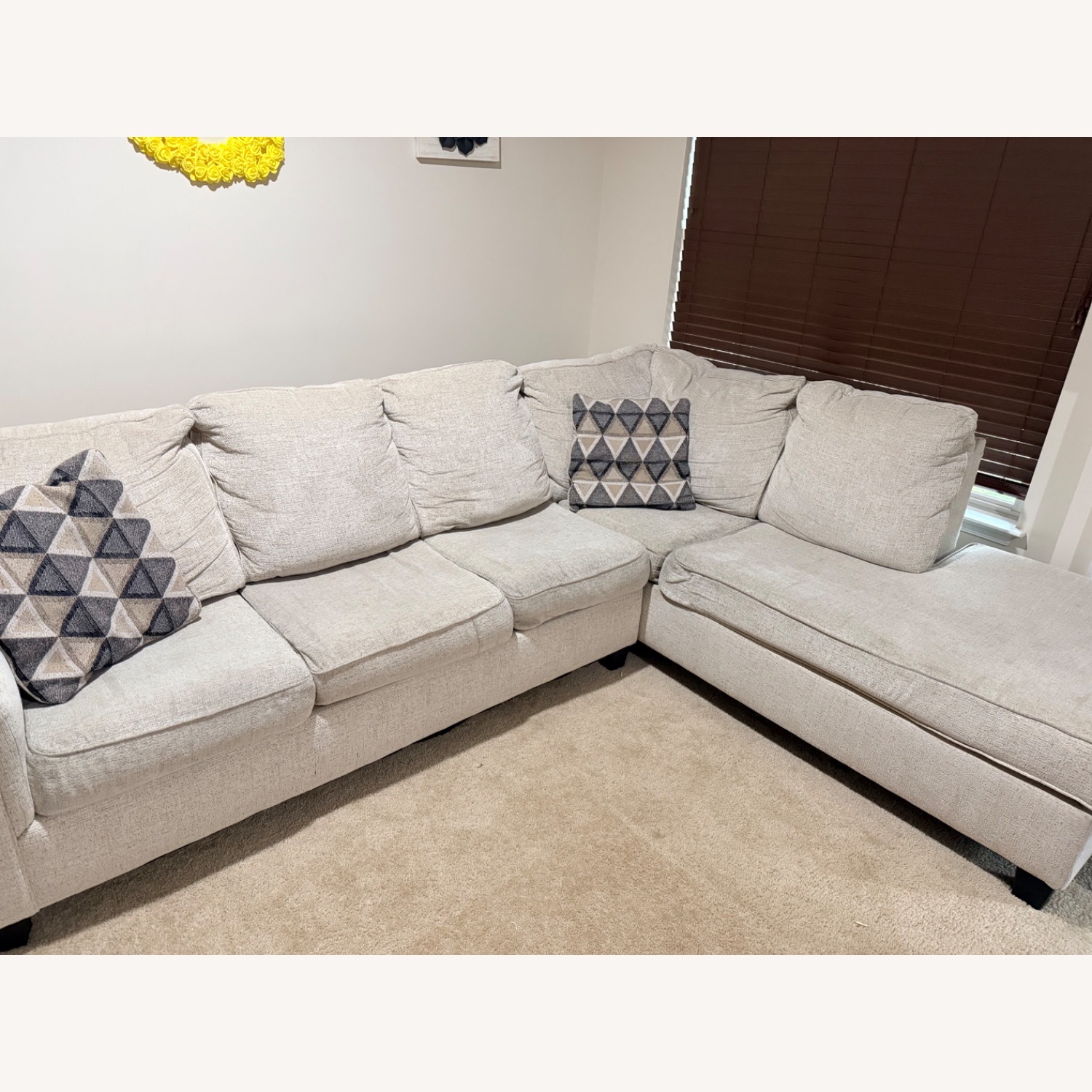 Ashley Furniture Natural Fabric 2 Piece Sectional - image-2