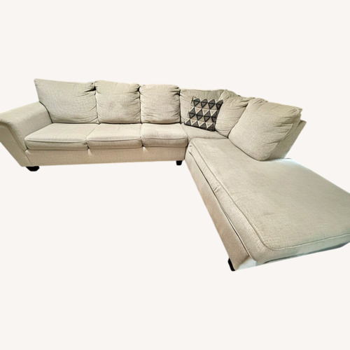 Used Ashley Furniture Natural Fabric 2 Piece Sectional for sale on AptDeco