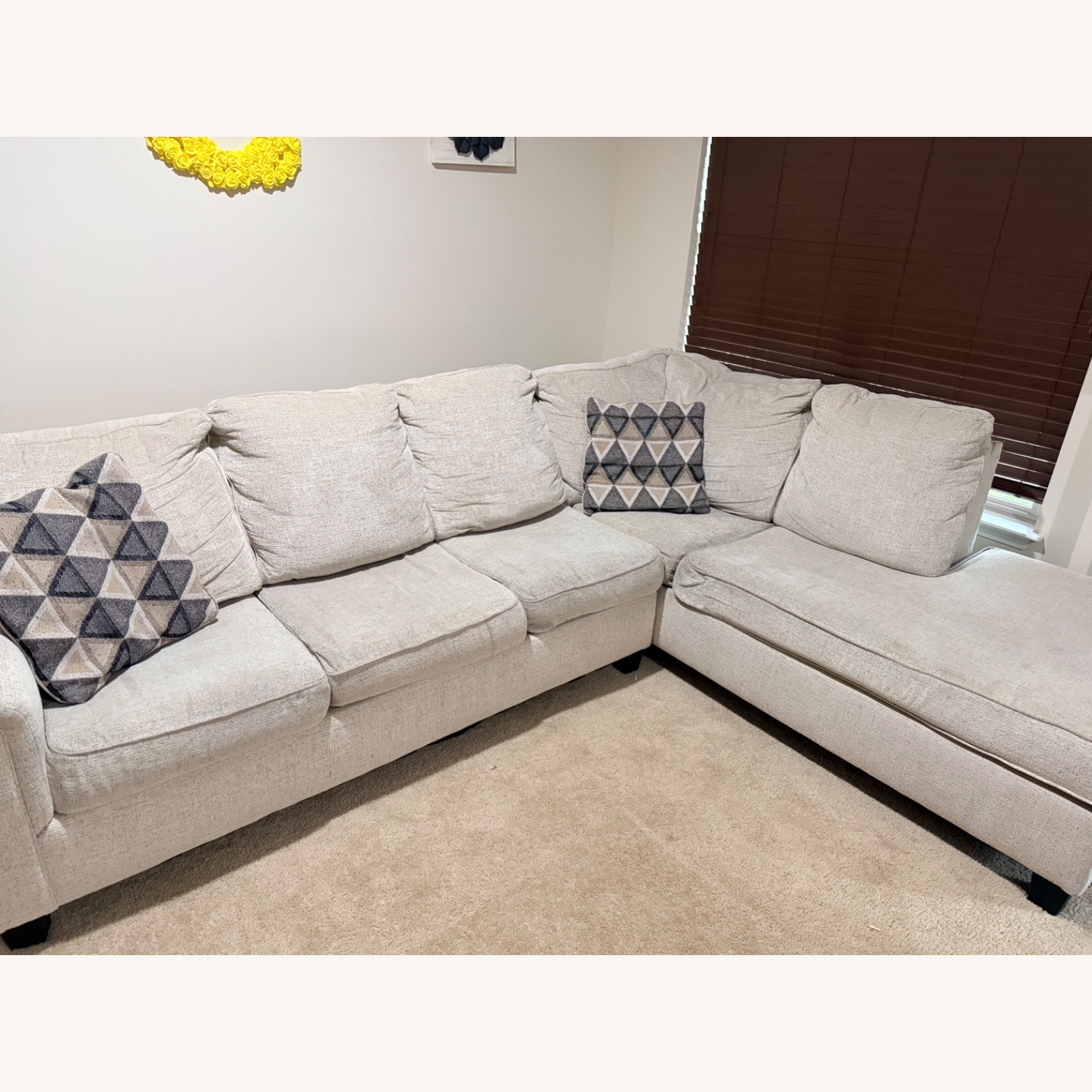 Ashley Furniture Natural Fabric 2 Piece Sectional - image-1