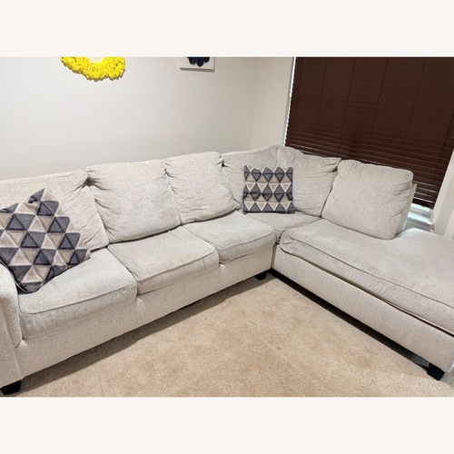 Used Ashley Furniture Natural Fabric 2 Piece Sectional for sale on AptDeco
