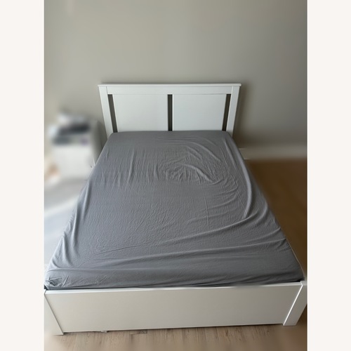 Used IKEA Songesand White Wood Full Bed for sale on AptDeco